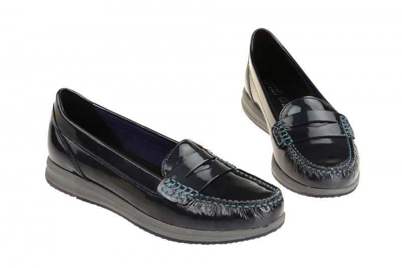 Geox Lack Mokassin Slipper blau AVERY