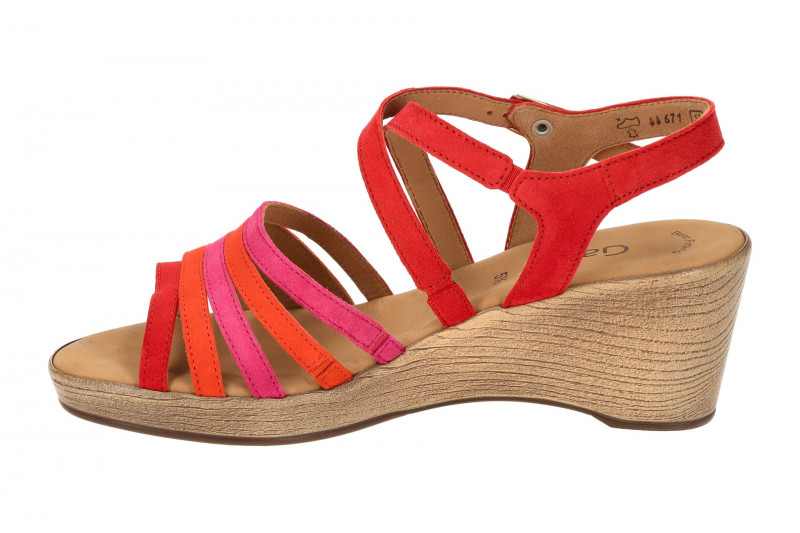 Gabor Plateau Sandale rot pink Velour 44.671.10