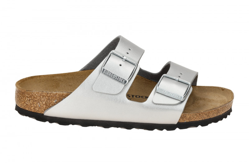 Birkenstock Arizona BS Pantolette silber SCHMAL 1012283