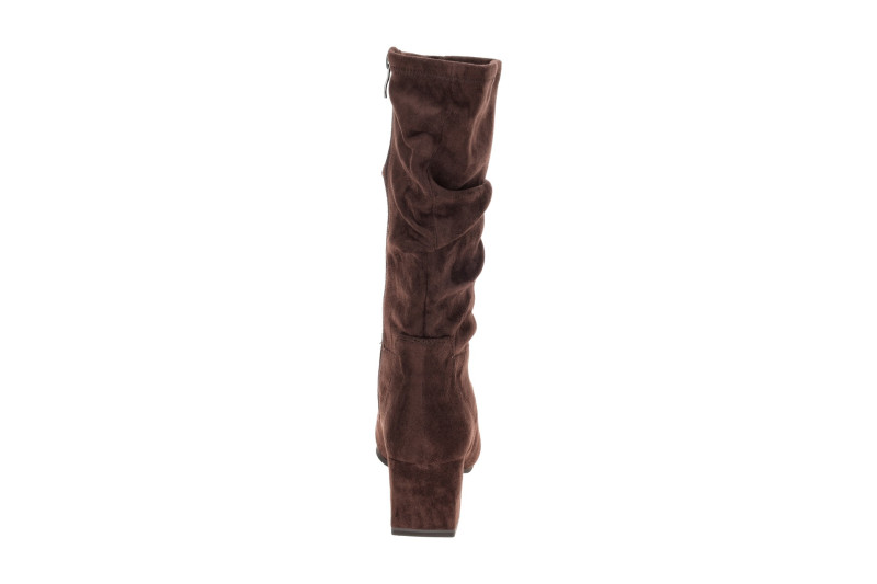 Caprice Stiefel Mid Rise braun Stretch Samt gerafft 25303