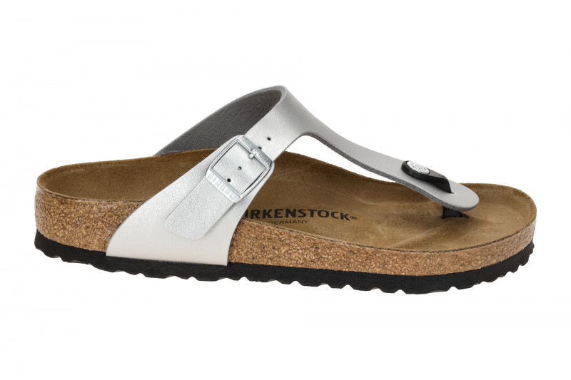 Birkenstock Gizeh Pantolette silber grau NORMAL-WEIT 43851