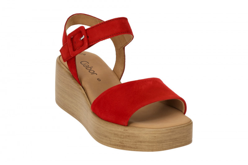 Gabor Fashion Keil Sandalen rubin rot Samt 44.531.15