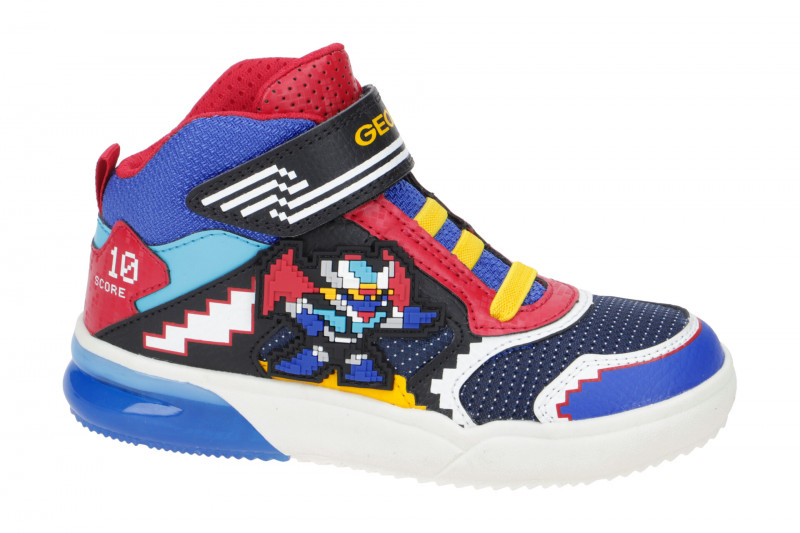 Geox Grayjay Kinder Schuhe blau rot Basketball J269YB