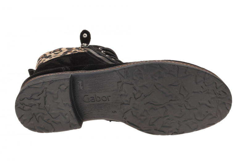 Gabor Fashion Stiefelette schwarz Velour Luchs 74.672.37