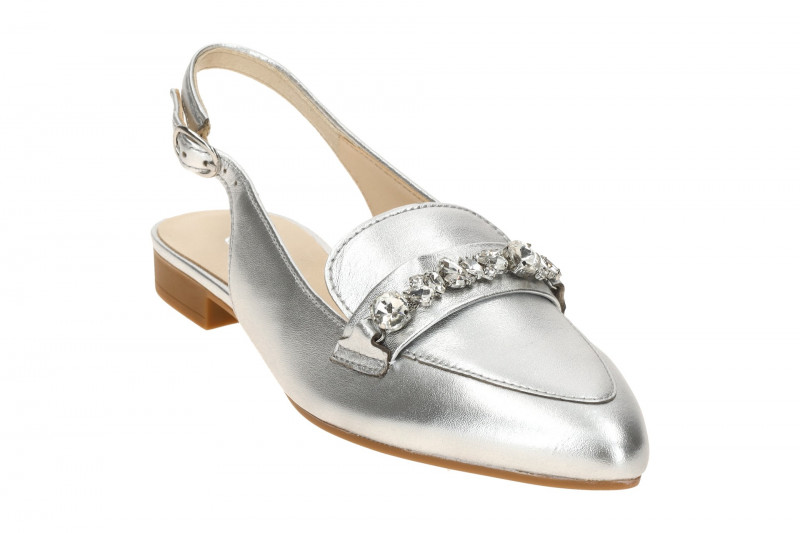 Gabor Sling Pumps silber grau metallic Kristall 61.531.61