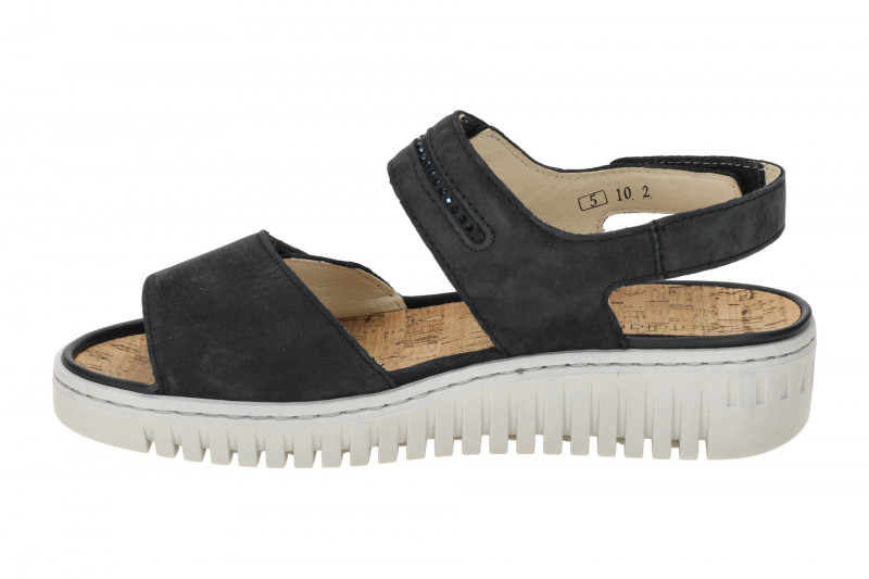 Waldläufer Valerie Sandale blau marine K-Weite Nubuck 630001