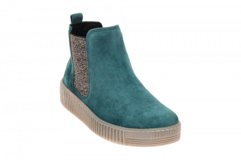 Gabor Stiefelette Chelsea-Boots hellblau Velour 8013.02.007