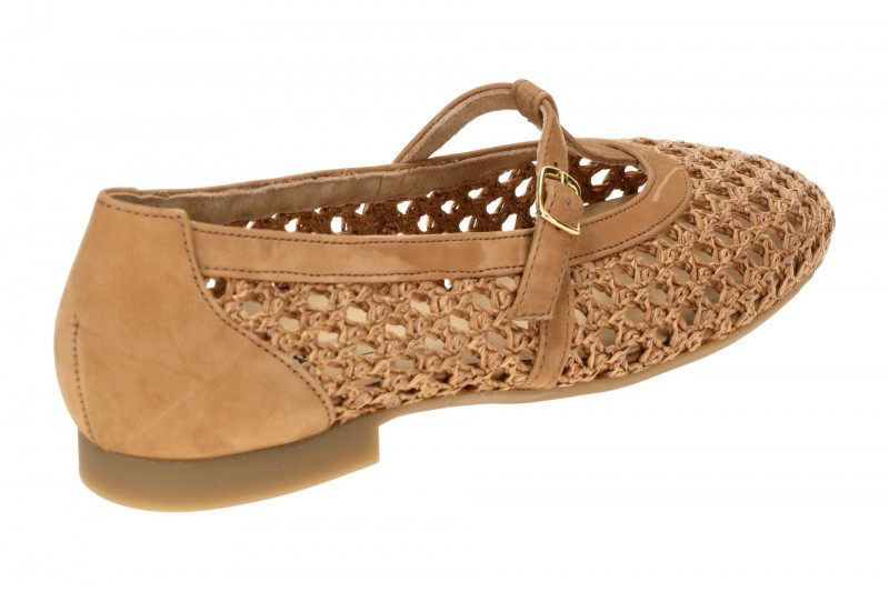 Paul Green Mary Jane Ballerinas braun geflochten 1143