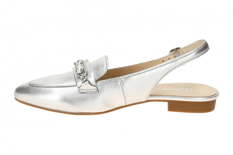 Gabor Sling Pumps silber grau metallic Kristall 61.531.61