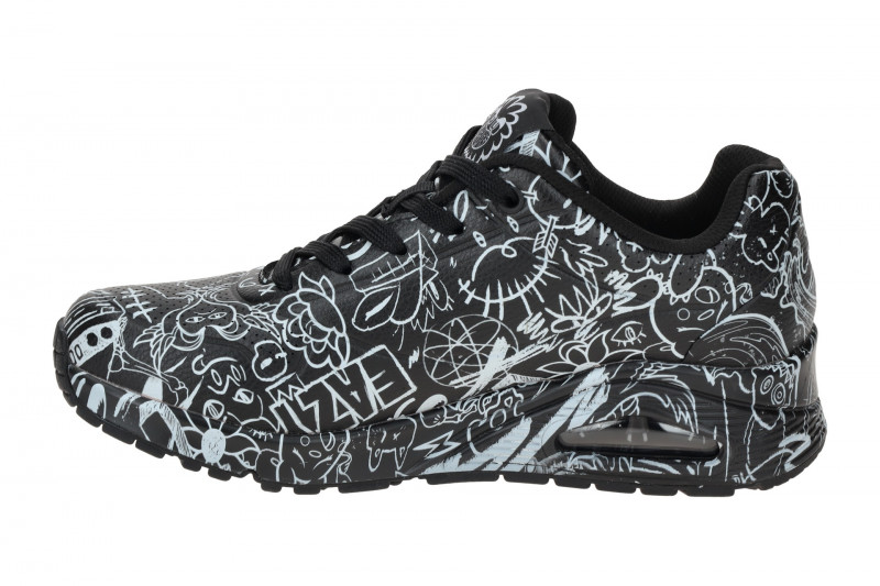 Skechers Uno Schuhe schwarz Vexx Doodle weiß 177972