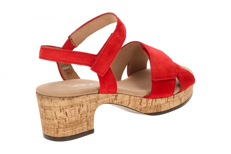 Gabor Plateau Sandalette rot Velour 82.072.38