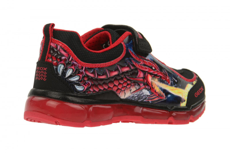 Geox Android Schuhe rot Drachen Blinker J6444A