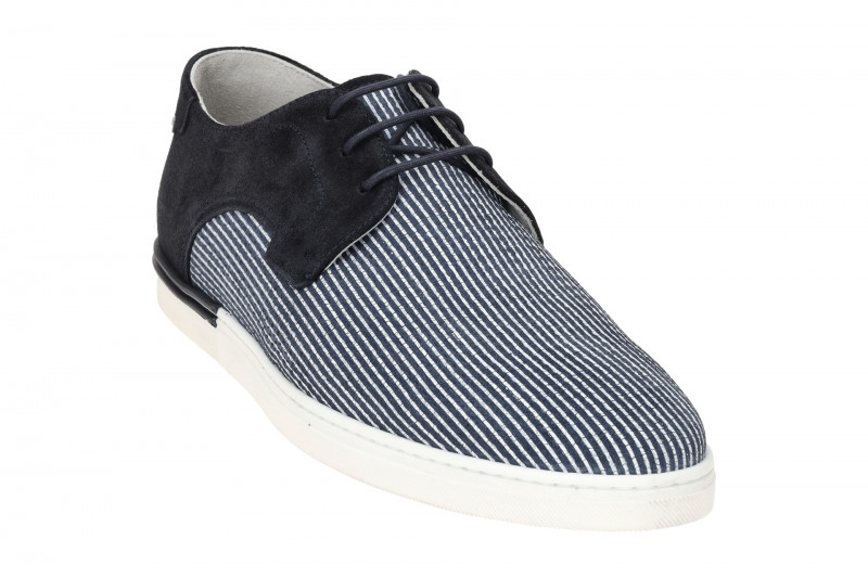 Floris van Bommel De Dekker Schuhe blau weiß gestreift 30288