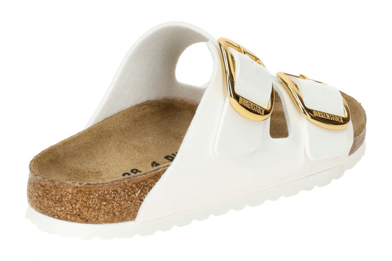 Birkenstock Arizona Big Buckle Pantolette weiß Lack Schmal 1019818