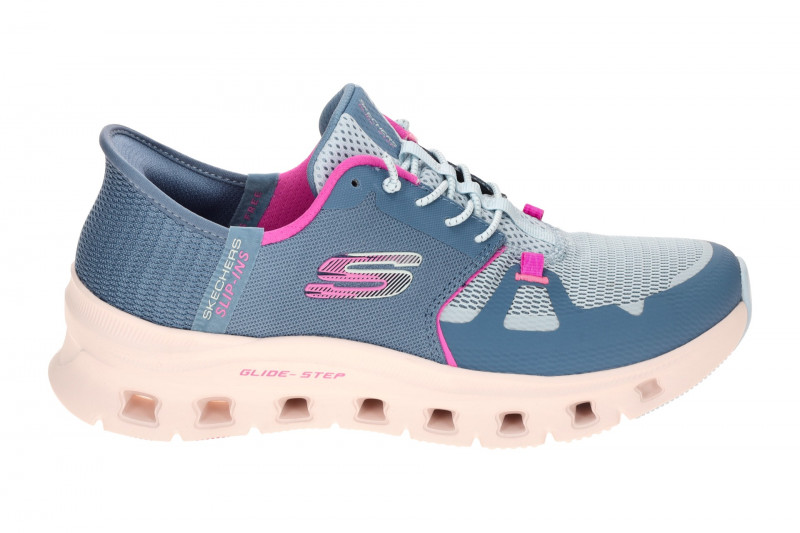 Skechers Glide Step Schuhe blau slate Damen SLIP-INS 150420