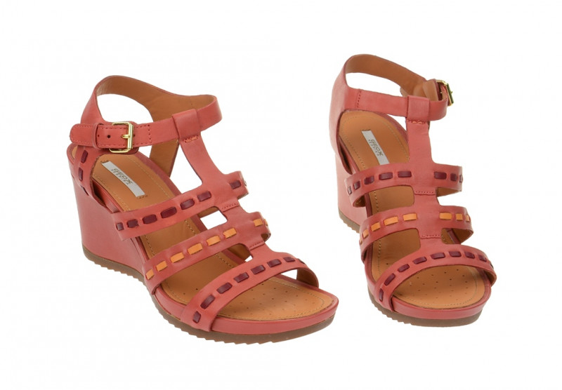 Geox Rorie Keil Sandale rot