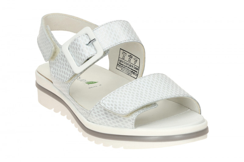 Waldläufer Hakura Sandale weiß silber Muster H-Weite 351013