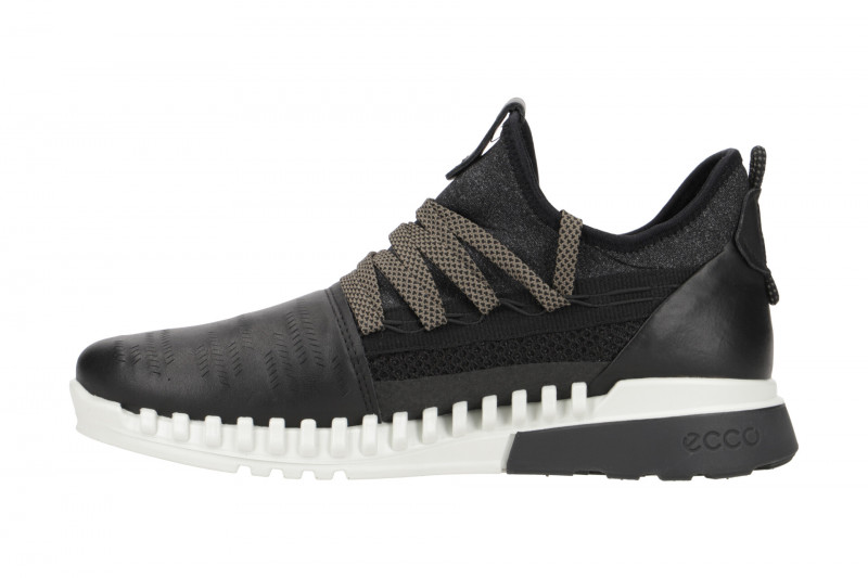 Ecco Zipflex Schuhe schwarz Leder Sneaker 803743