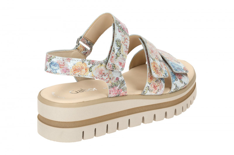 Gabor Plateau Sandalen weiß bunt 64.620.30