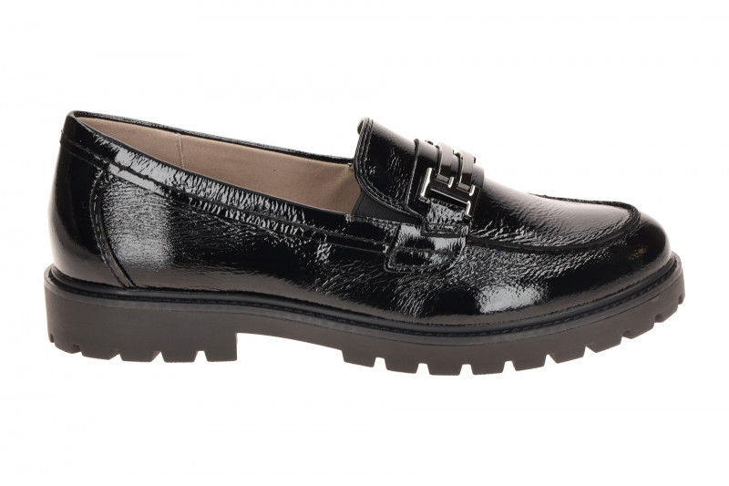 Caprice Schuhe Slipper schwarz Loafer Lack 24702