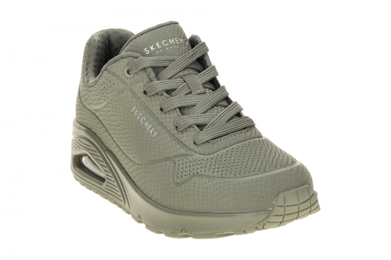 Skechers Uno Shiny Schuhe grün olive 3D Muster 177861