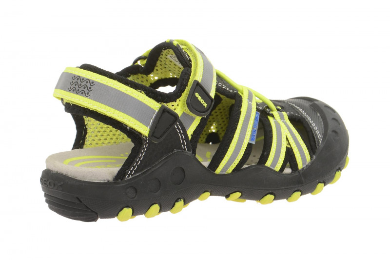 Geox Kinder Sandale Kyle schwarz gelb J42E1C