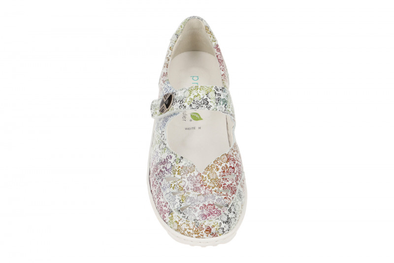 Waldläufer Henni Mary-Jane Schuhe weiß Blumen 496309
