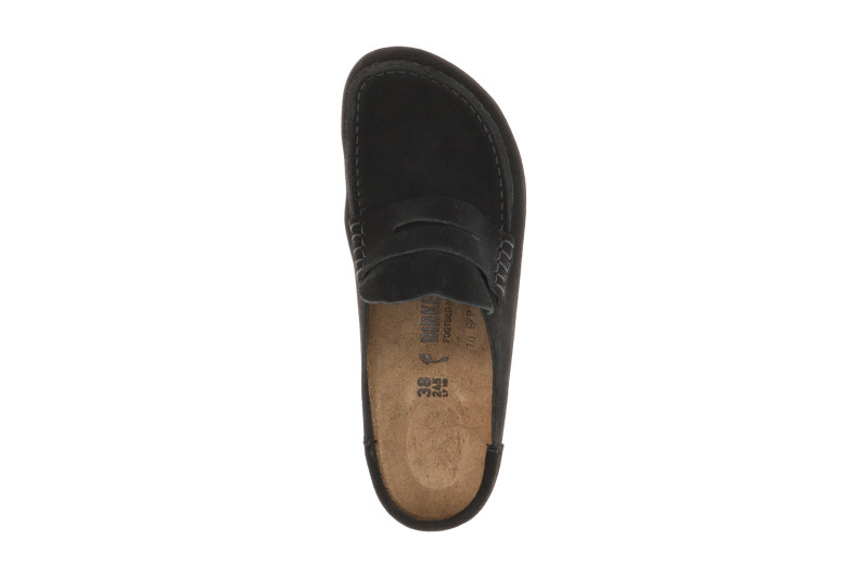 Birkenstock Naples Wrapped Mokassin Clog Pantolette schwarz Schmal-Weit