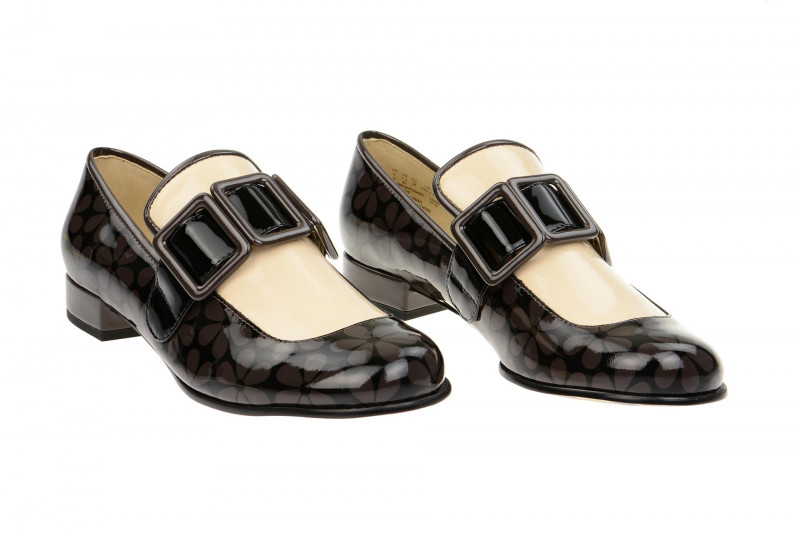 Clarks Slipper Orla schwarz beige Lack 26113420