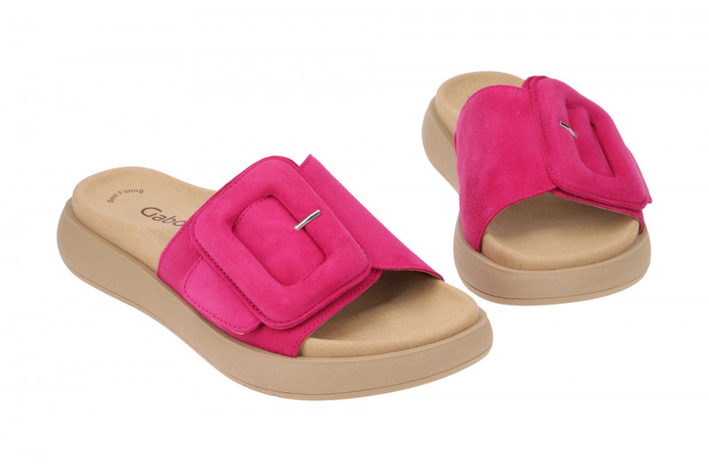 Gabor Plateau Pantolette pink Velour 63.751.10