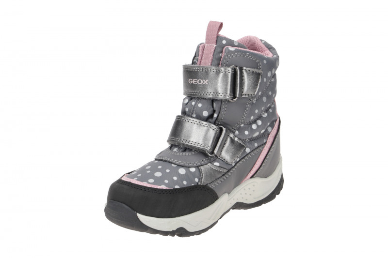 Geox SENTIERO Kinder Stiefel grau rosa Warmfutter J26FVC