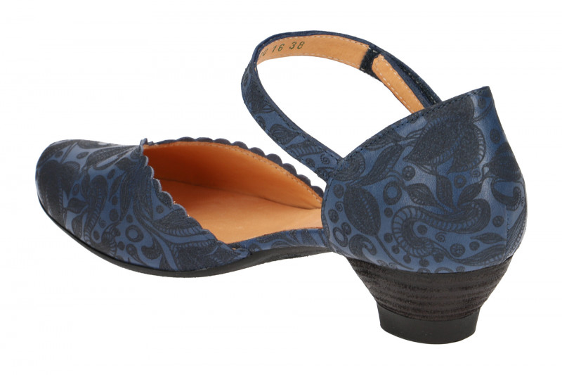 Think Aida Riemchen Pumps blau Laser
