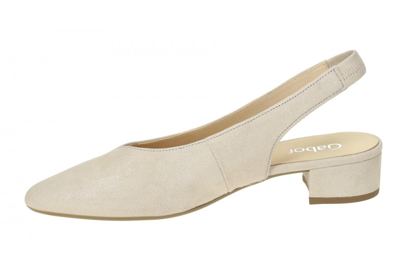 Gabor Sling Pumps beige Velour Glitzer 41.520.62