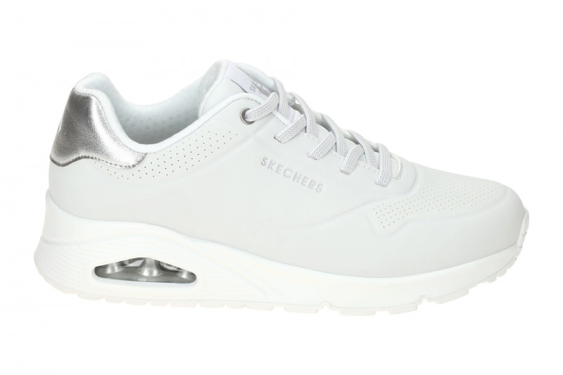 Skechers Uno Schuhe Damen Sneakers weiß silber 155196