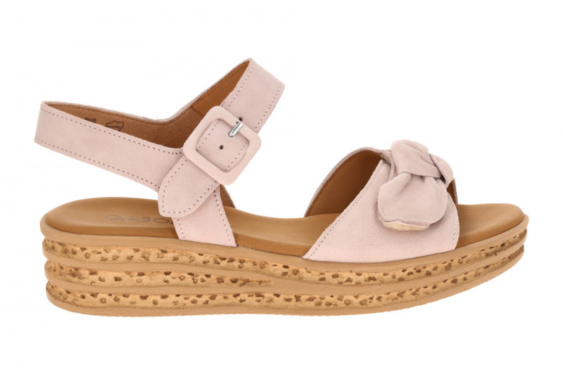 Gabor Fashion Plateau Sandalen rosa Velour 84.553.10