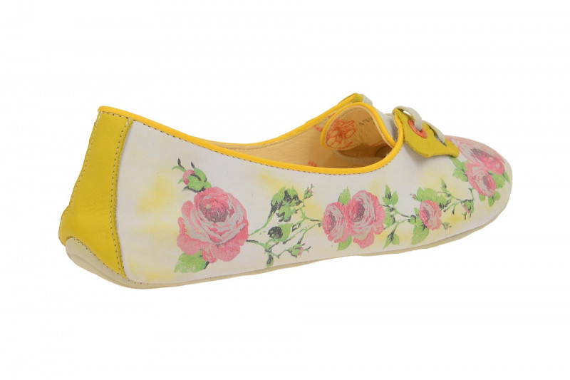 Eject Aura Schuhe weiß gelb Blumen Print