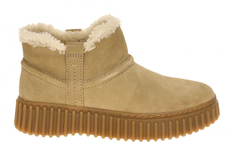 Clarks Torhill Warm Winter Schuhe beige Velour Stiefeletten 26327994