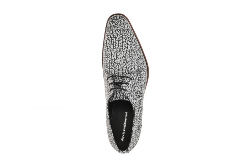 Floris van Bommel De Stijler Schuhe weiß schwarz strukturiert H-Weite 30262