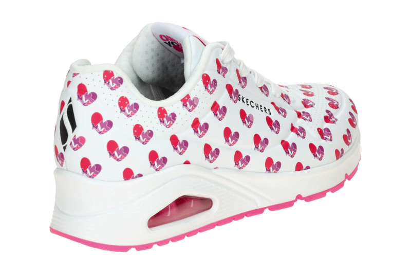 Skechers Uno Schuhe Sneakers weiß pink Herzen 190006