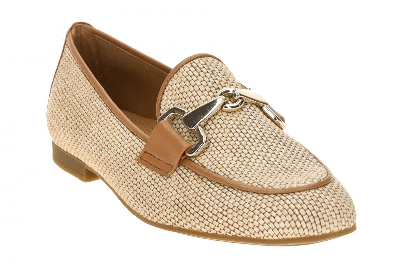 Gabor Slipper Loafer beige braun Bast 85.214.48