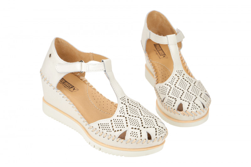 Pikolinos Aguadulce T-Steg Keil Sandale weiß W3Z-1991