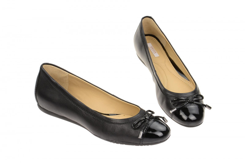Geox Lola Ballerina schwarz Leder mix