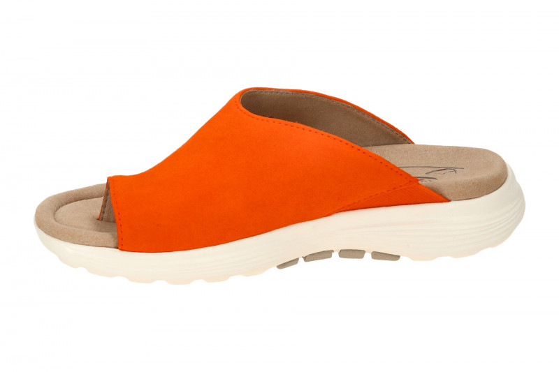 Gabor RollingSoft Zehentrenner Pantolette orange Velour 46.812.32