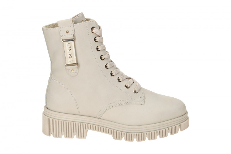 s.Oliver Stiefeletten Damen weiß offwhite Boots dünn gefüttert 5-25262