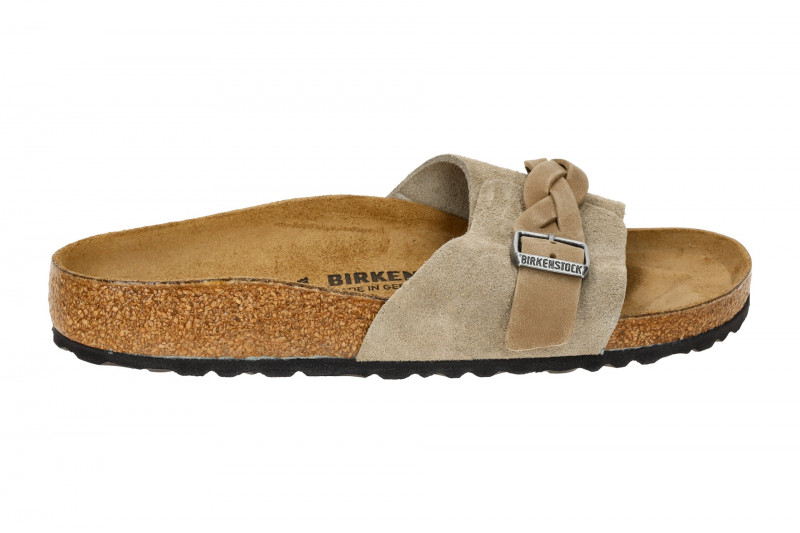 Birkenstock Oita Braided Pantolette grau braun taupe SCHMAL 1026730