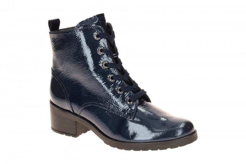 Gabor Fashion Schnür Stiefelette blau Lack 72.816.86