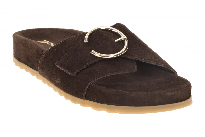 Paul Green Leder Pantoletten braun gold 6170