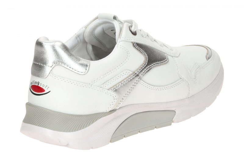 Gabor RollingSoft Schuhe weiß silber Glattleder 86.925.51