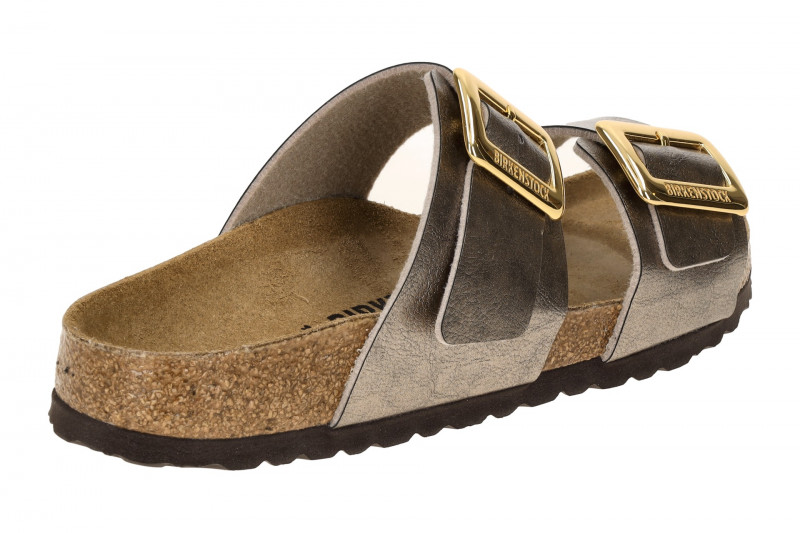 Birkenstock Sydney Cushion Buckle Pantolette taupe braun SCHMAL 1029372