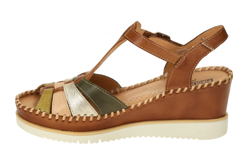 Pikolinos Aguadulce T-Steg Keil Sandale braun multi W3Z-1836C1